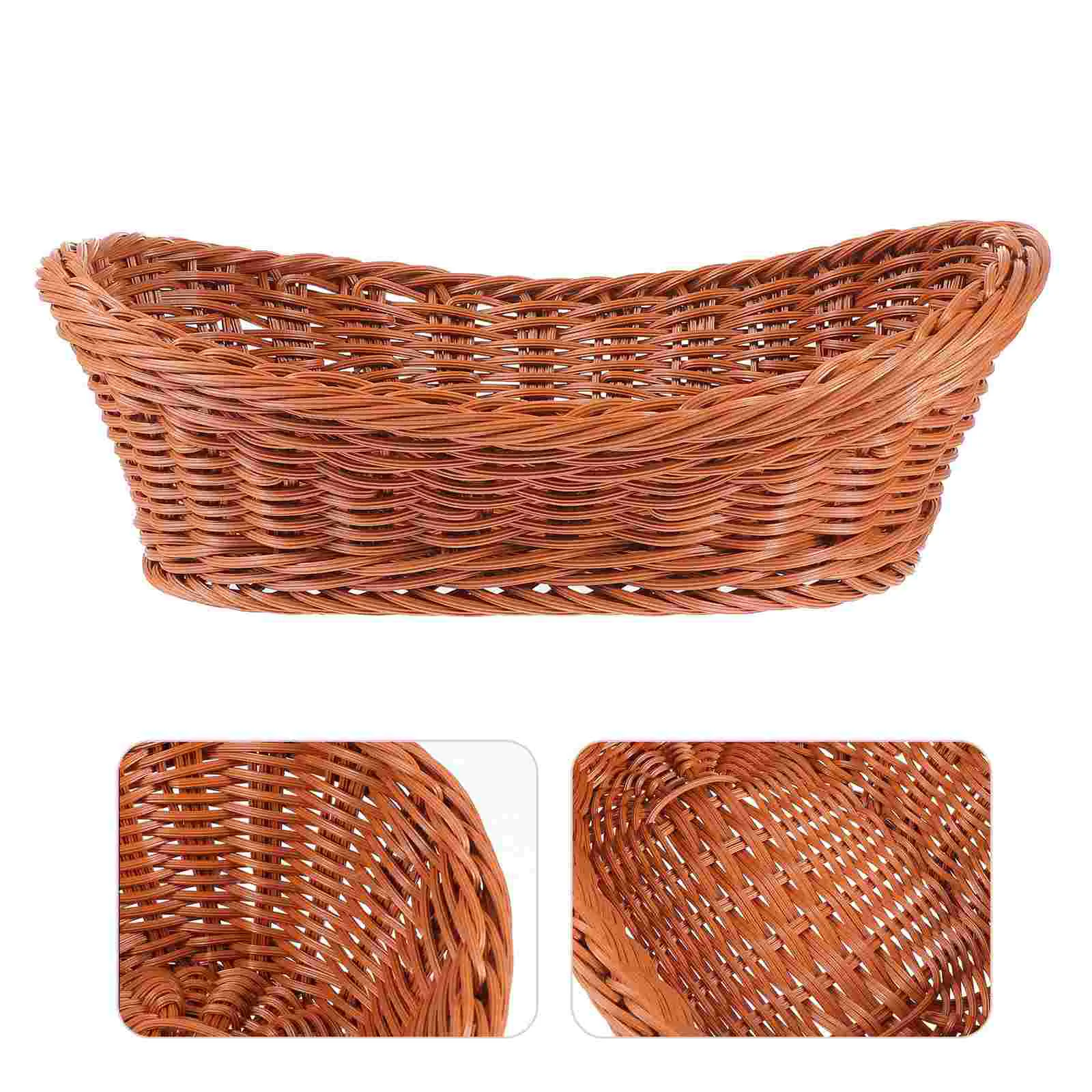 

Storage Basket Home Kitchen Household Food Simulation Rattan Woven Container Bakery Fruits