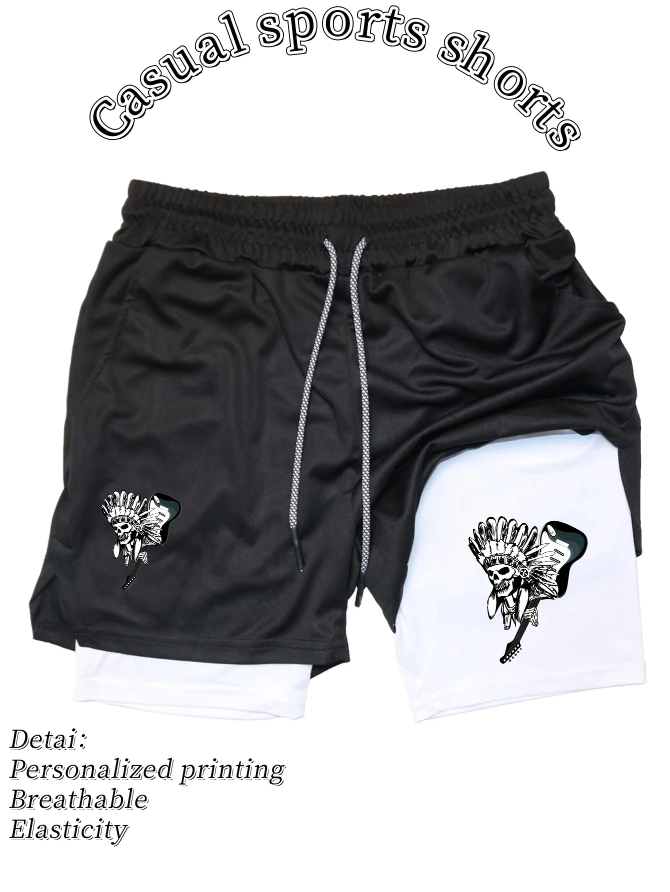 

2025 популярные мужские летние быстросохнущие двухслойные спортивные дышащие тренировочные брюки для бега для фитнеса с легкой эластичностью