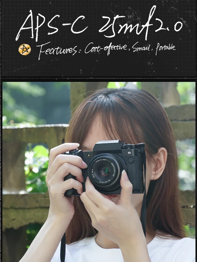 Obiektyw TTArtisan 25mm F2 MF do aparatów bezlusterkowych Canon RF, Nikon Z, Sony E, Fujifilm XF, Panasonic, Olympus M43, XT10, XT5, A6400, A6300 — zdjęcie produktu 7