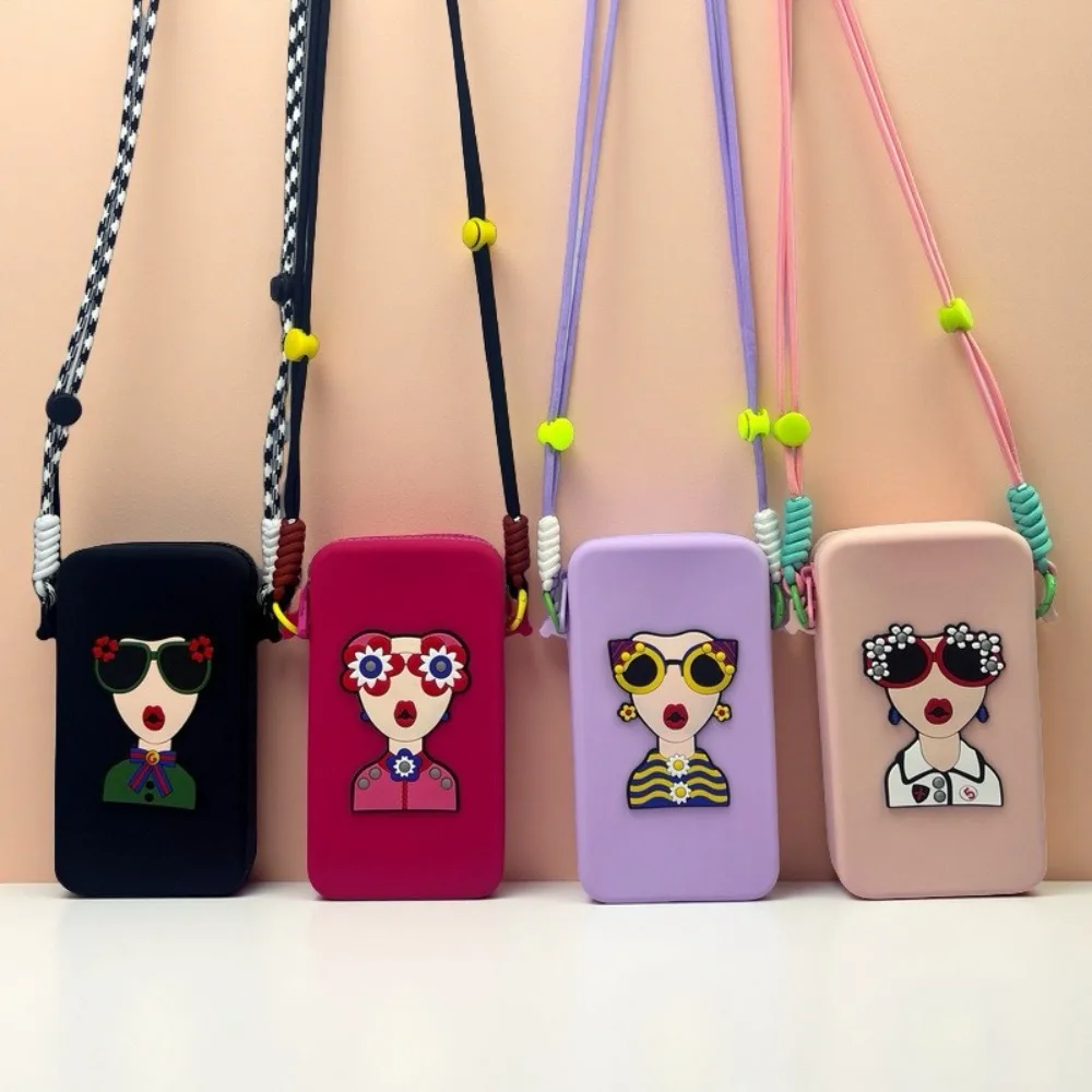 Tas Ponsel Silikon Portabel Multifungsi Tahan Air Tas Ponsel Gantung Leher Kapasitas Besar Dompet Koin
