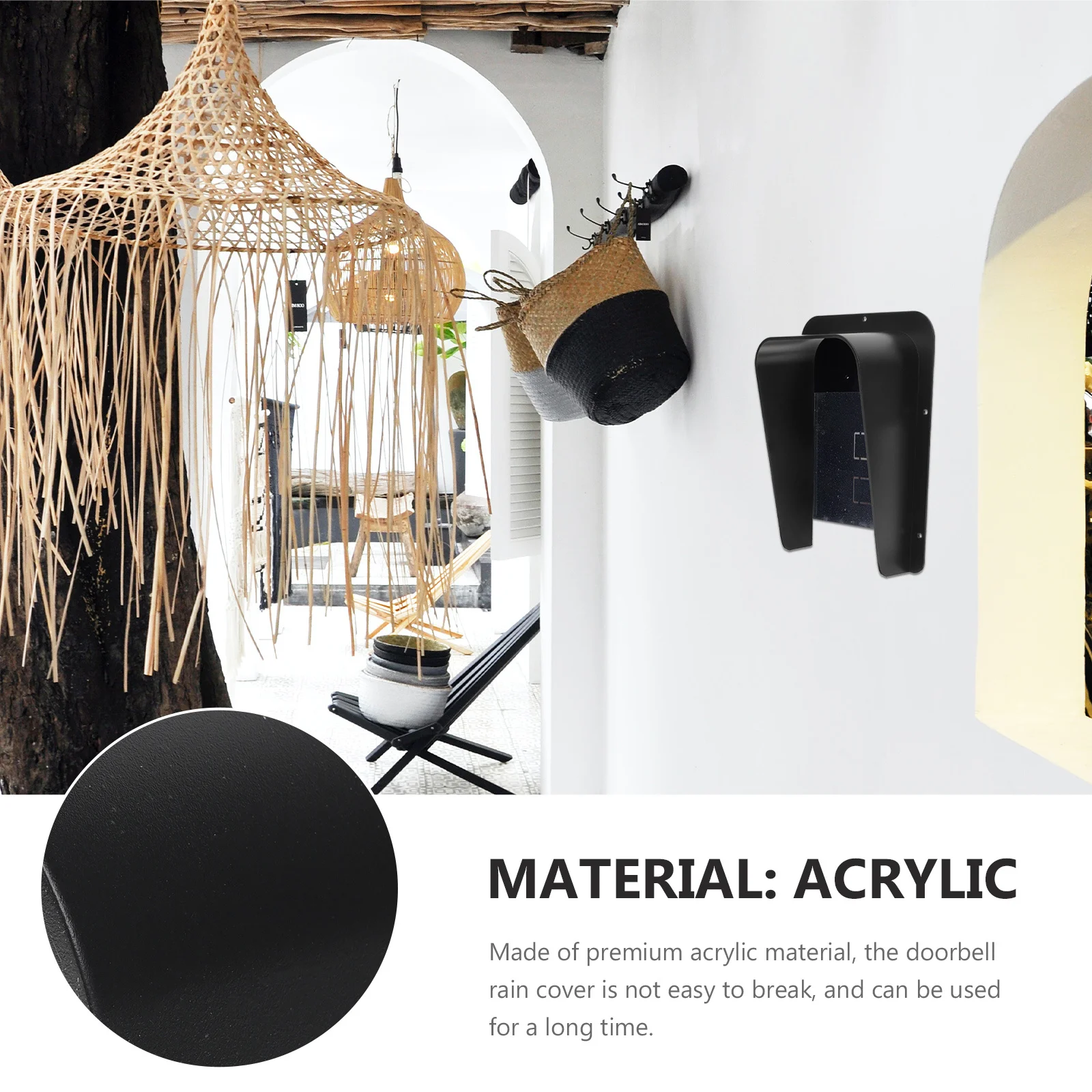 

Waterproof Acrylic Doorbell Cover Rainproof Doorbell Protector for Control Attendance Machine Durable Cover