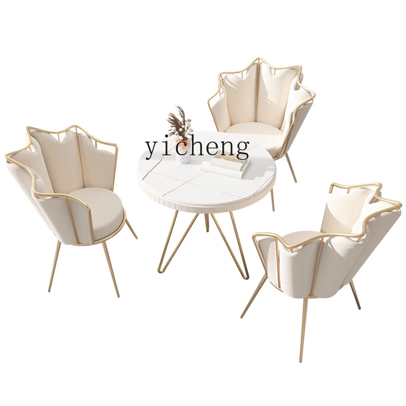 ZK Small round Table Simple Reception Negotiation Meeting Occasional Table and Chair Combination Small Apartment Dining Table