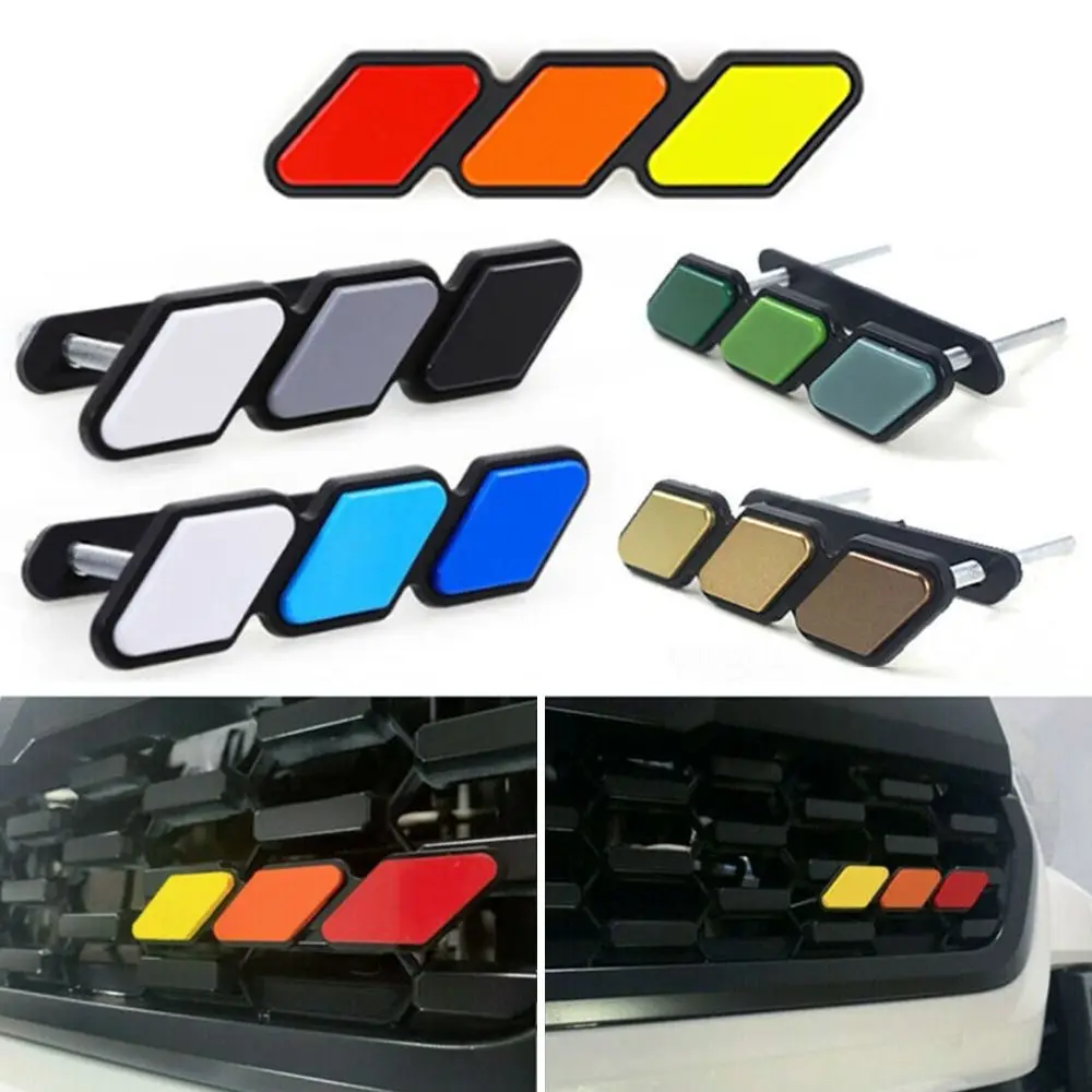 For Tundra Highlande Anti-collision Scratch Protector Modified Decorative Strip Car Protection 3 Grille Badge Emblem