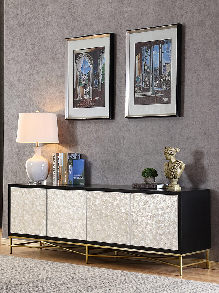 Customized European style living room cabinet, postmodern radiation shell storage, TV cabinet, villa luxury, North China Europea