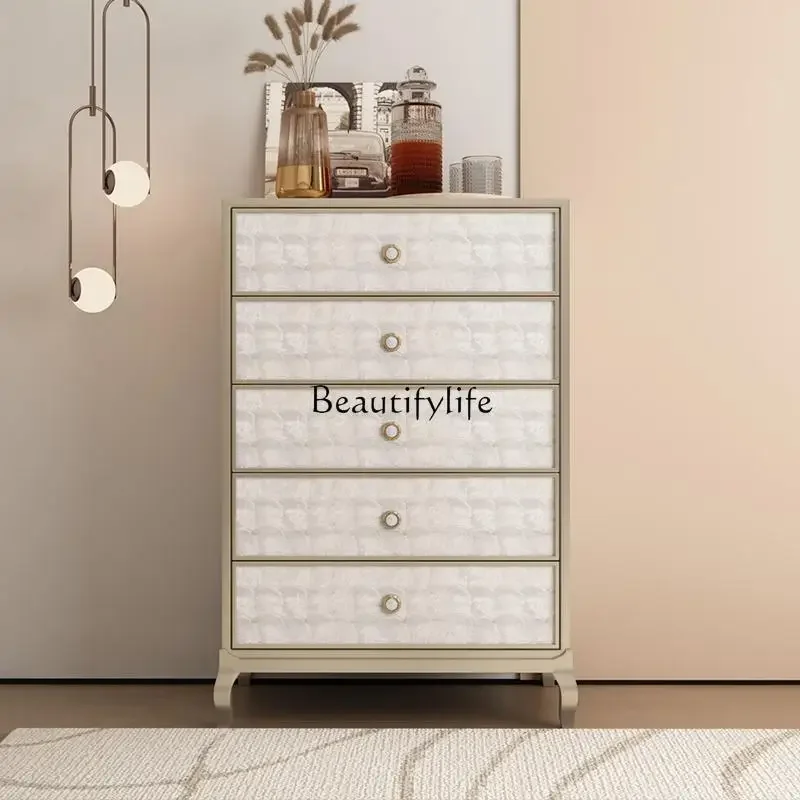 

American light luxury shell seven chest cabinet neoclassical paint high side cabinetL