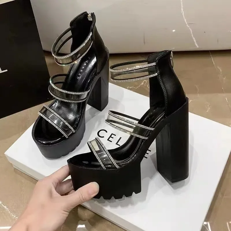 2024 New Fashion Ladies High Heel Sandals Summer  Heels Platform  Open Toe  Sexy Party
