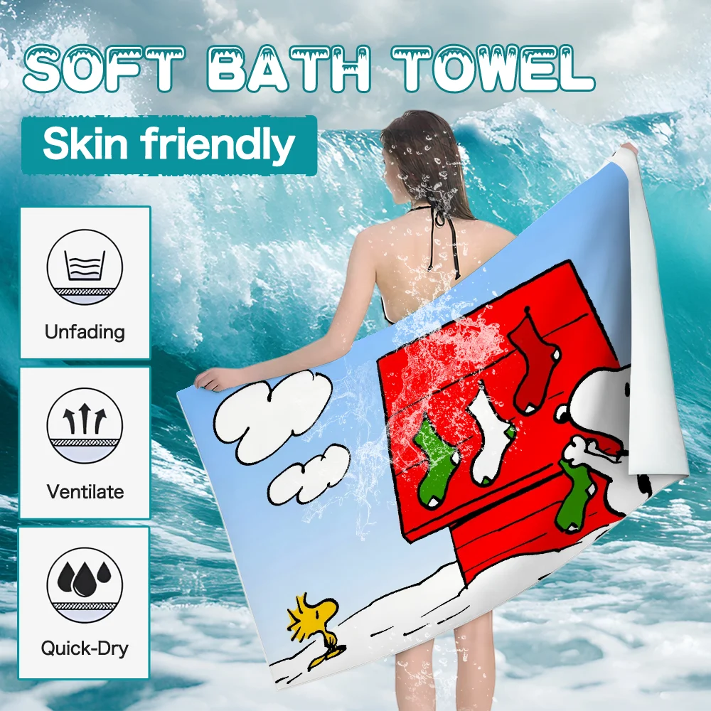 Cartoon S-Snoopys-Dogs Towel Ultra Soft Absorbant Quickdry Large Beach Towels Personalized Gym Sport Bath Towels