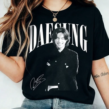 Daesung Bigbang T-Shirt 2026 New Unisex Washed Cotton Tee Daesung Portrait Signature Print Kpop Fan Short Sleeve Streetwear Tops