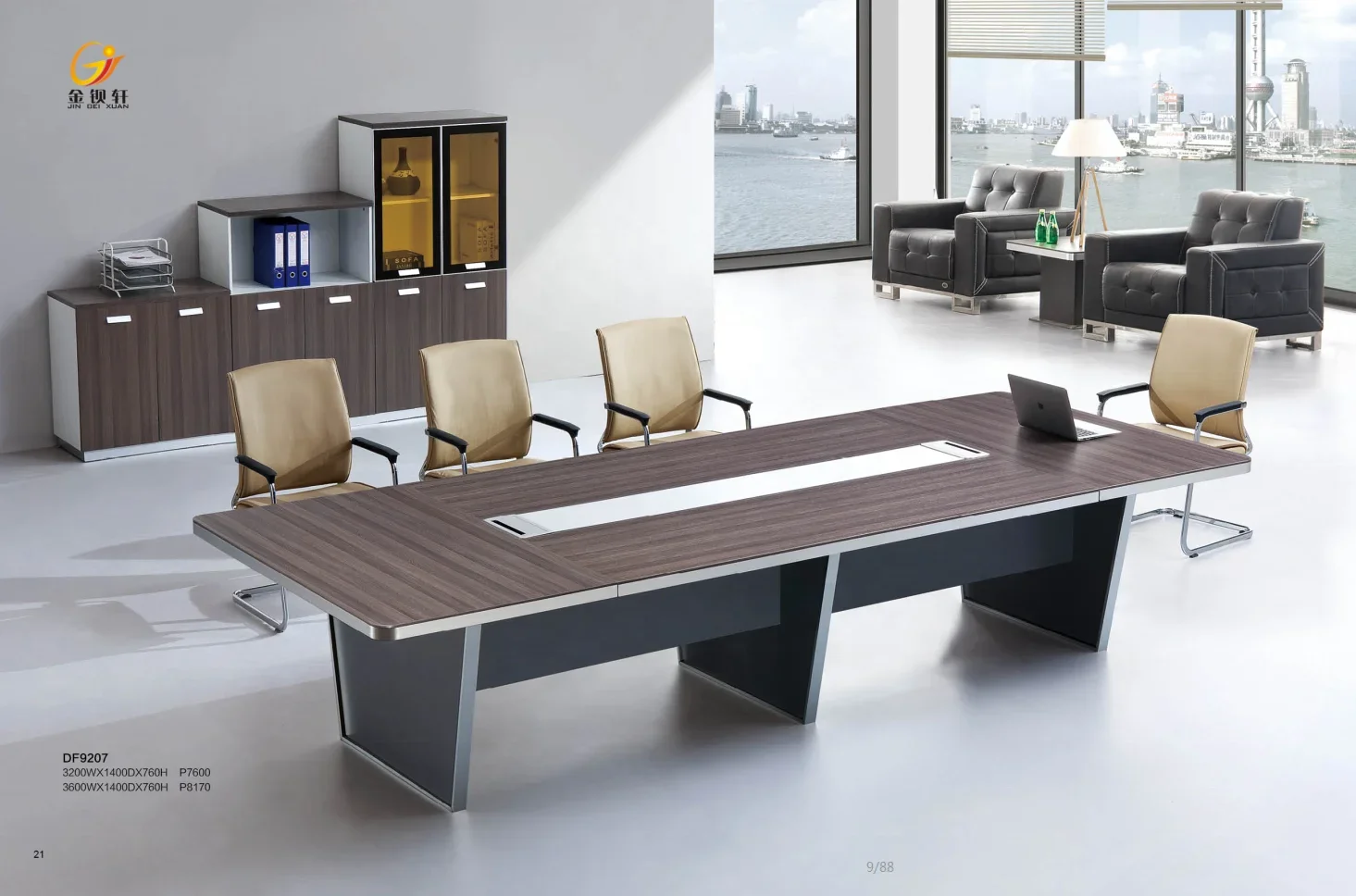 2400mm/3200mm/3600mm Foshan office furniture conference table for meeting room