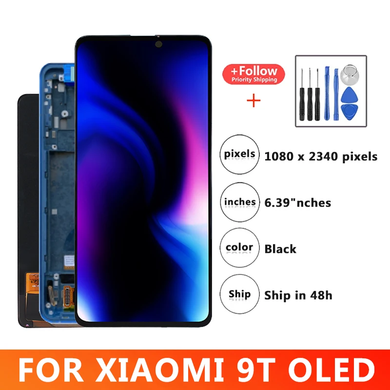 슈퍼 Amoled 6.39 휴대 전화 lcd 디스플레이 Xiaomi Mi 9T J19S M2010J19SG m2010j19sy에 대 한 터치 스크린 디지타이저와 Mi 9T