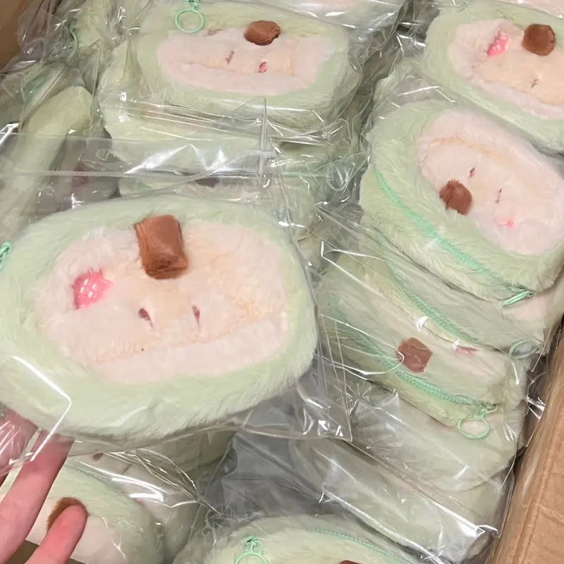 Kawaii الكرتون البسيطة التفاح أفخم صفر المحفظة لطيف التفاح الأحمر الفاكهة محفظة نسائية للعملات المعدنية الاطفال المحفظة سماعة مفتاح حقيبة التخزين فتاة الهدايا #4