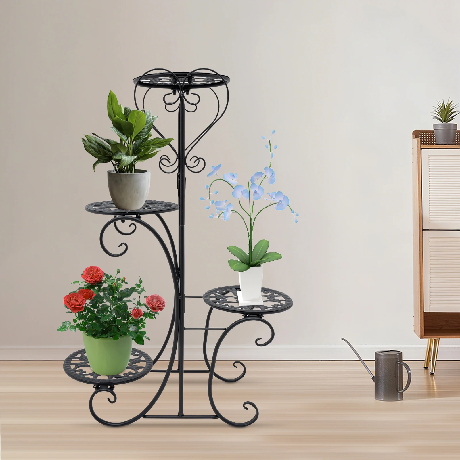 

Metal Large Plant Stand Shelf Anti Rust Iron Garden Flower Rack Indoor /Outdoor,Anti-Rust Iron Flower Pot Stand, Heavy Duty