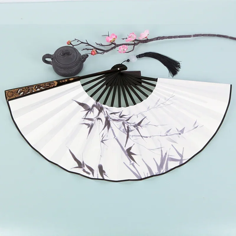 Anime Scum Villain Self Saving System Shen Qingqiu Hanfu Ancient Style Folding Fan Handheld Cloth Fan Cosplay Costume Props JS44