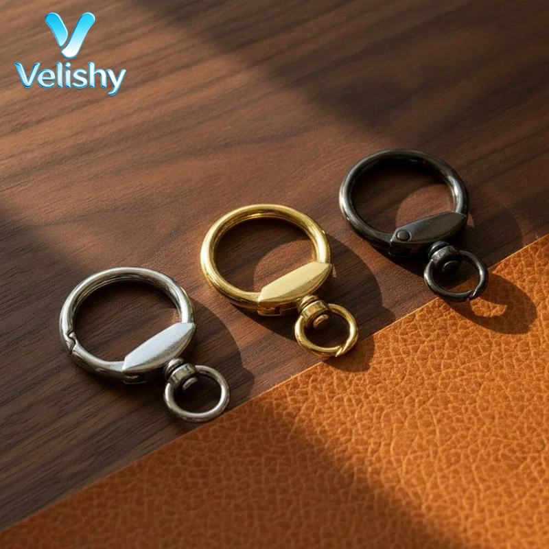 Swivel Clasp Keychain Zinc Alloy Made Spring Open Ring Compact Key Organizer for Men Car Backpack Camping