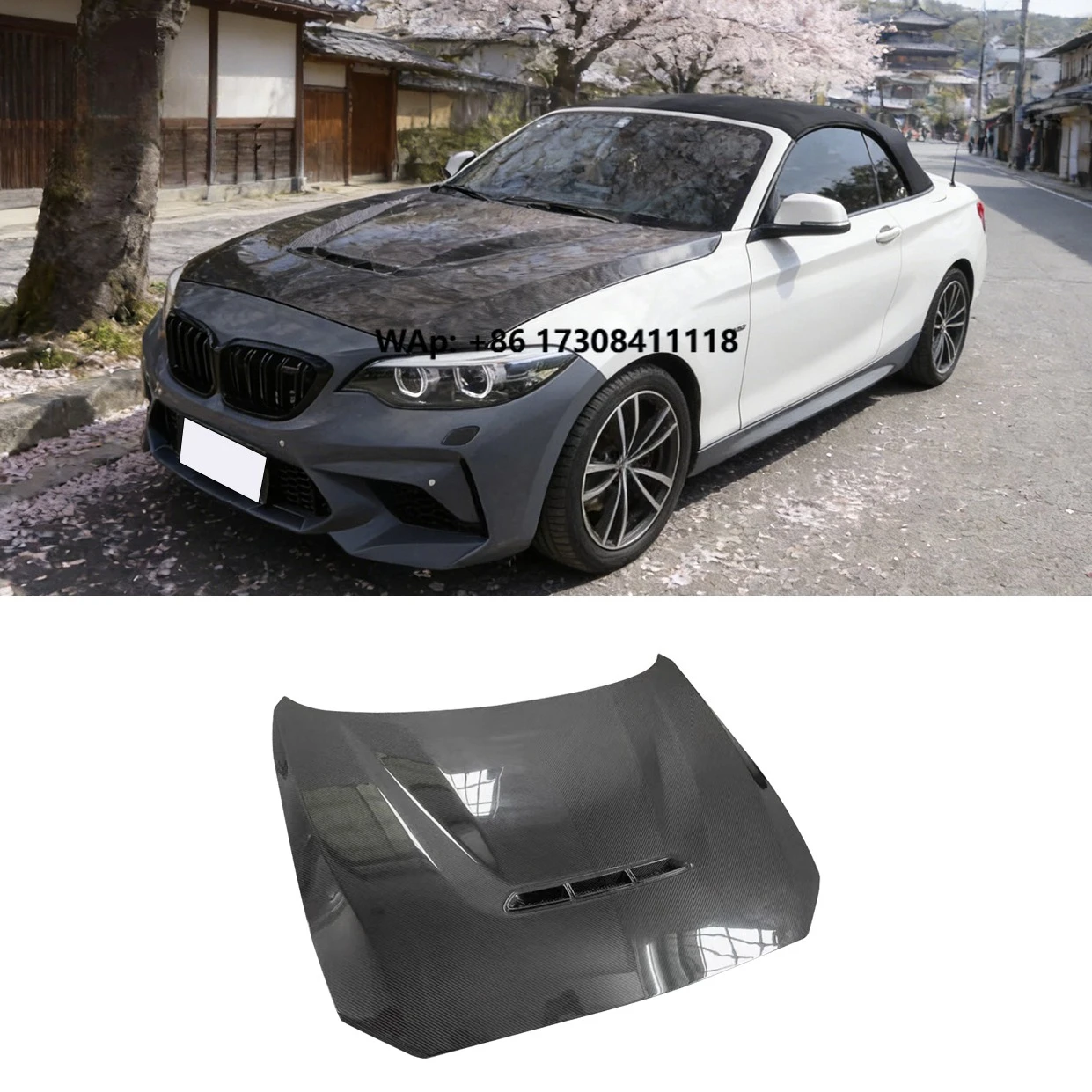 

CS Style Carbon Fiber Hood for F22 F23 F87 F20 2014-2020 Front Bumper Hood Bonnet Cover Car Exterior Accessories
