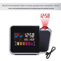 LED Rotating Projection Color Screen Digital Projection Electronic Clock Color Display Alarm Clock Home Desktop Decoration Clock