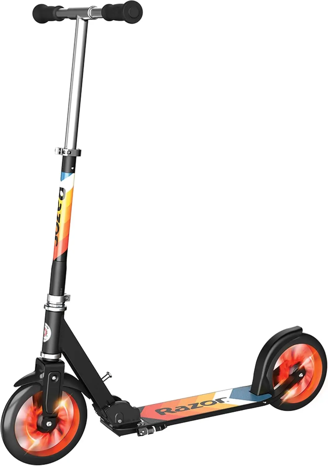 Lux Kick Scooter for Kids Ages 8+ - 8" Urethane Wheels, Anodized Finish Featuring Bold Colors and Graphics, for Riders up to 220