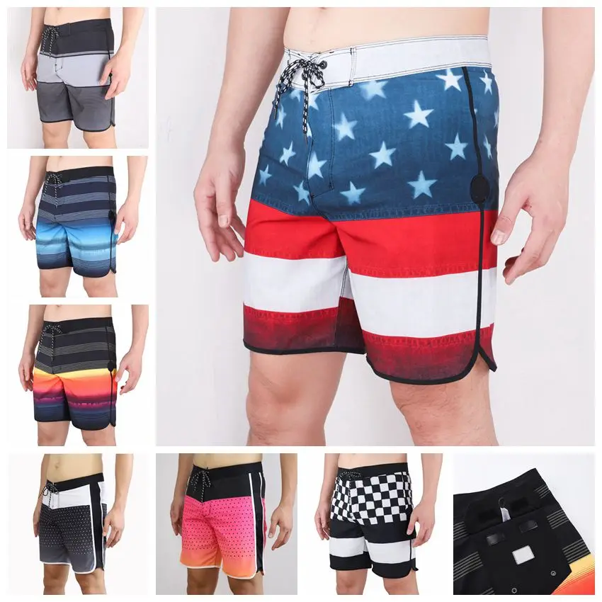 Summer New Fashion Brand Men's Beach Shorts Bermuda Phantom Swim Shorts Waterproof Quick Dry Casual Diving Surfwear Swimwear