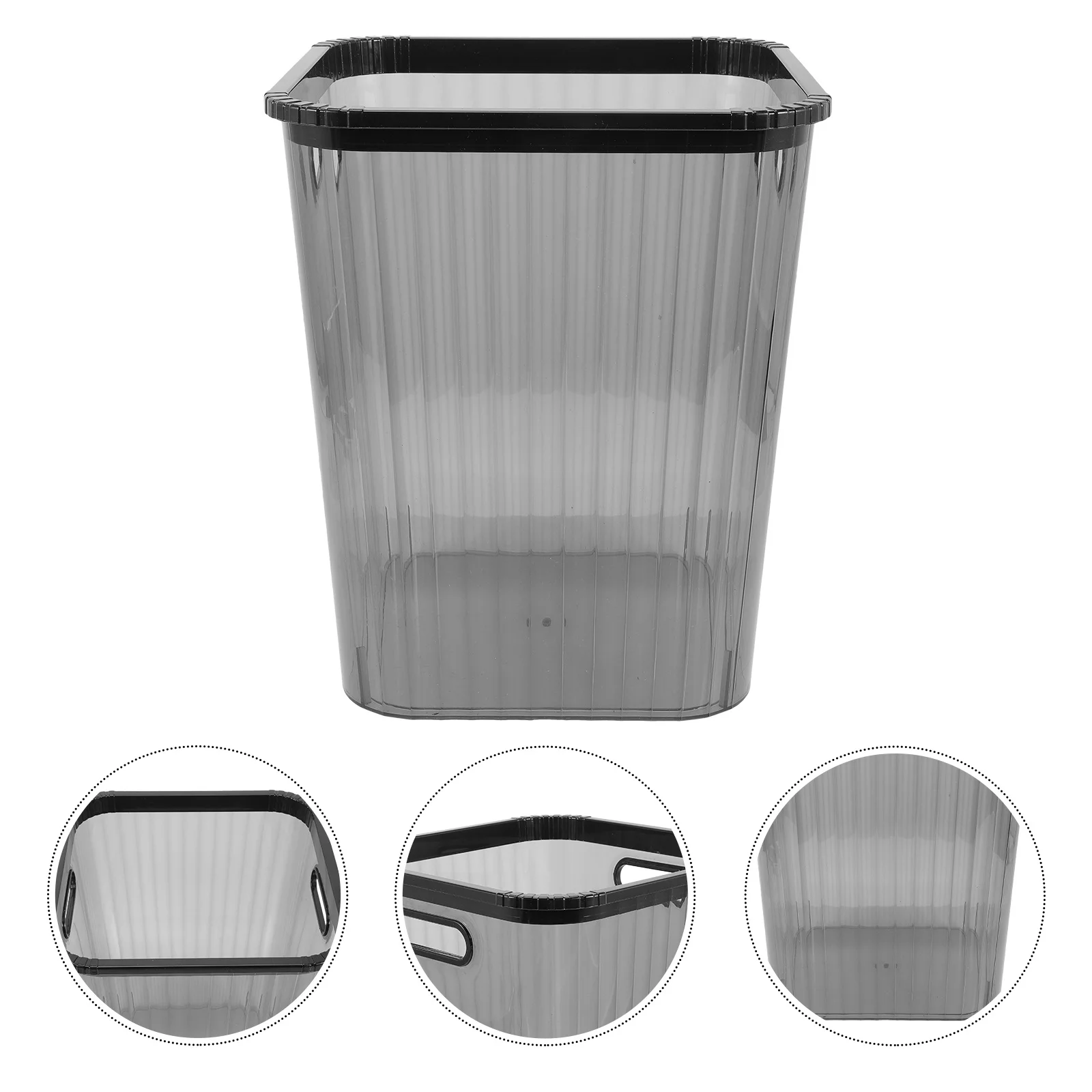 

Large Capacity Clear Trash Can Premium Pet Material Slim Design For Bathroom Bedroom Office Kitchen Multi-Use Storage Bin
