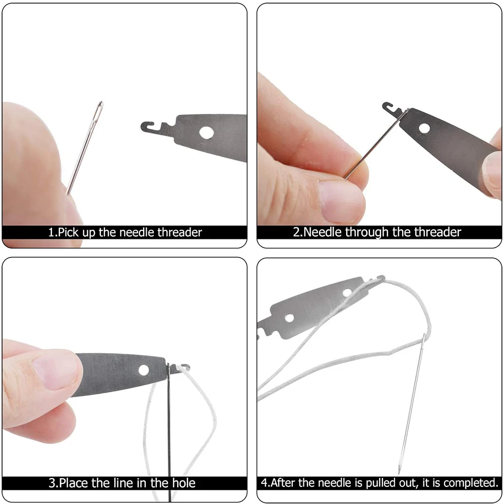 10-50PCS Stainless Steel Hook Needle Threader Embroidery Cross Stitch Needle-Threading for Sewing Large Eye Needles DIY Tool