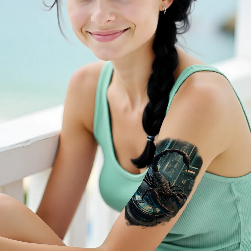 3 stks tijdelijke tattoo adelaar waterdichte langdurige lichaamsstickers schorpioen reiger realistische tijdelijke tatoeages phoenix voor armen