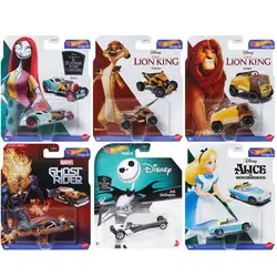 Disney Hot Wheels Character Car 2024 Mix 6U The Lion King Simba The Nightmare Before Christmas Sally Captain America Model Toys