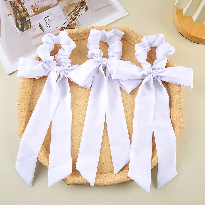 Versatile bow streamer hair band, high-end temperament headband, super soft four-sided elastic retro hairband headgear