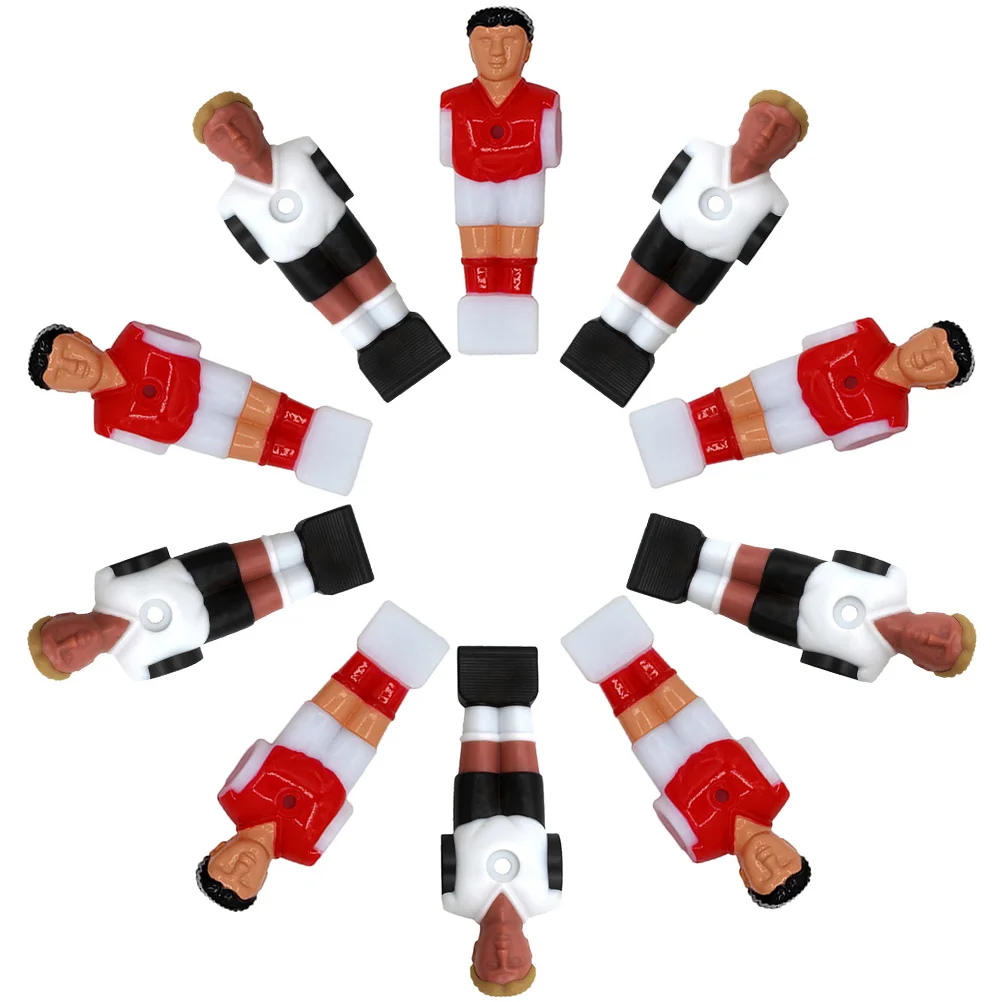 

10 PCS Red Black Foosball Player Dolls Eco Replacement Tabletop Soccer Player Figures Machine Parts Table