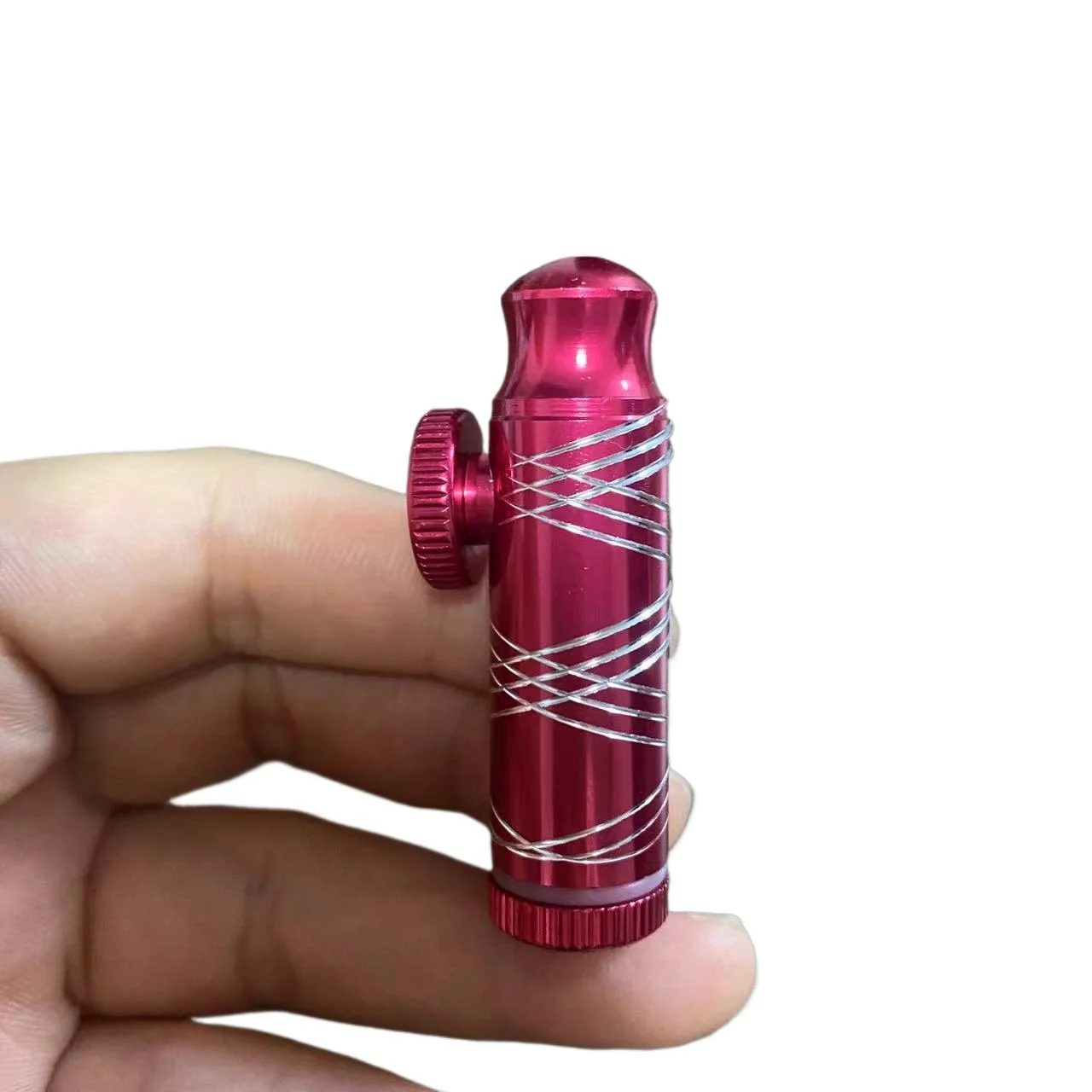 2pcs Mini Bottle Metal Bullet Dispenser 54mm Plain Rounded Storage Bottle Portable Aluminum Rocket Dispenser