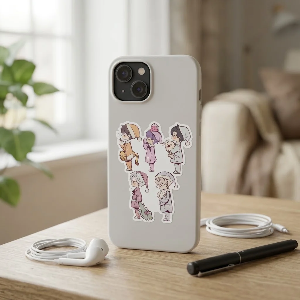 Love And Deepspace Merch Gift 5 Sheets Decal Sylus Caleb Sleepwear Cartoon Transfer Sticker Waterproof Birthday Present