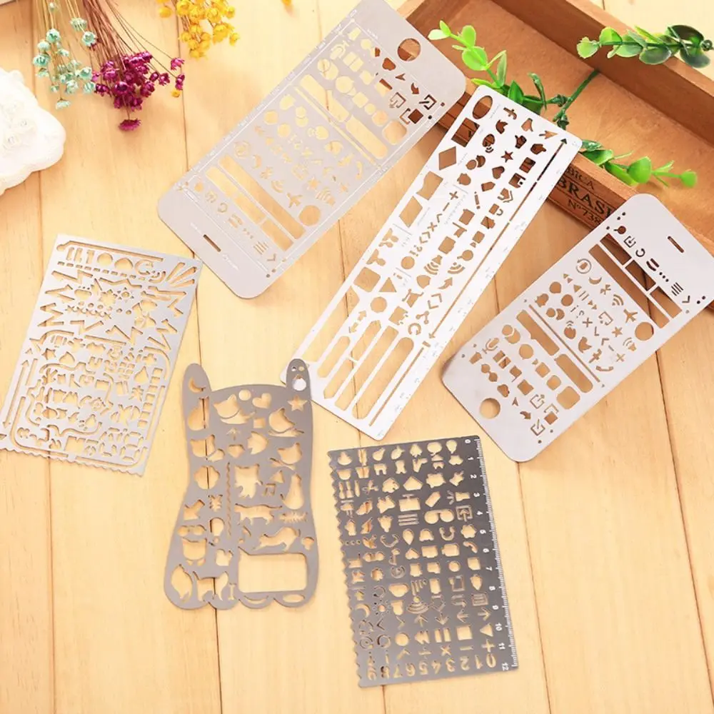 

Новая двусторонняя линейка-трафарет из нержавеющей стали для DIY-закладок, портативная линейка для рисования, инструмент для дневников и блокнотов