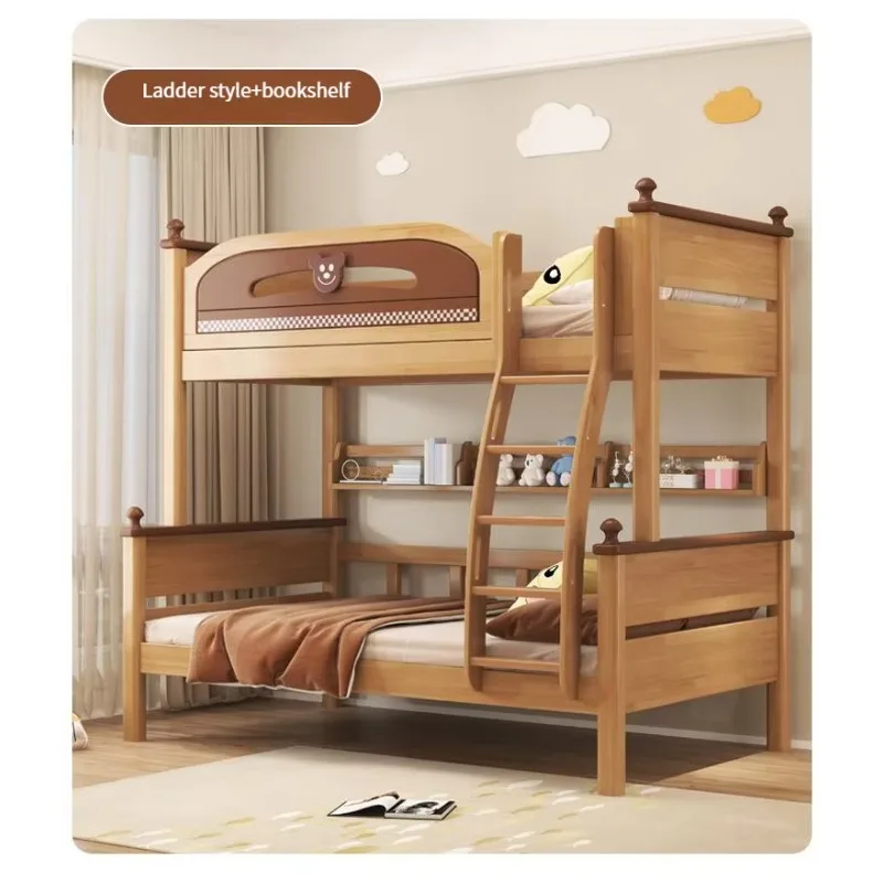 High Quality Comfortable Solid Wood Bunk Bed with Wardrobe for School Use Directly From Manufacturers