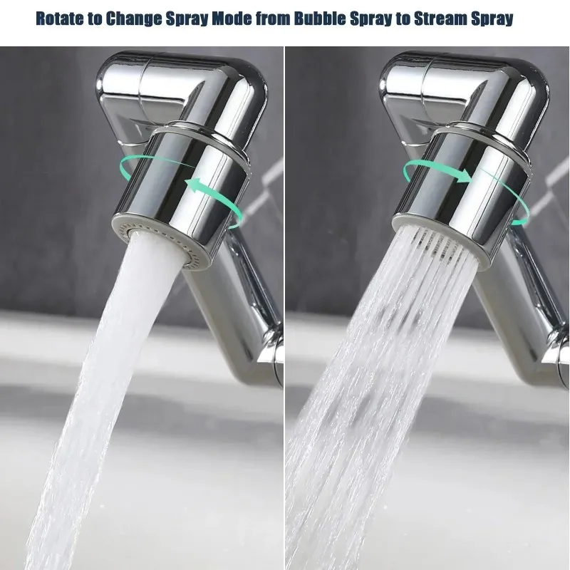 360° Swivel Faucet Extender Water Saving Tap Sprayer with 3 Modes for Kitchen Bathroom Sink RV Camper & Home Use Kitchen Faucets