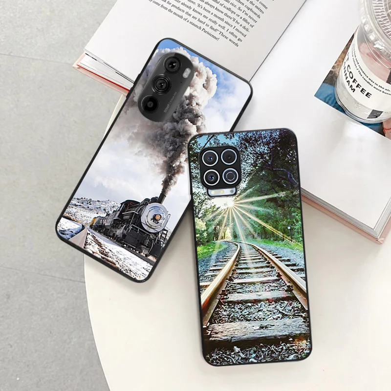 Matte Phone Cases for Motorola Moto G31 G50 G30 G51 G60 G71 G22 G32 G52 G72 G53 G73 G9 High-Speed Sunshine Railway Soft Cover