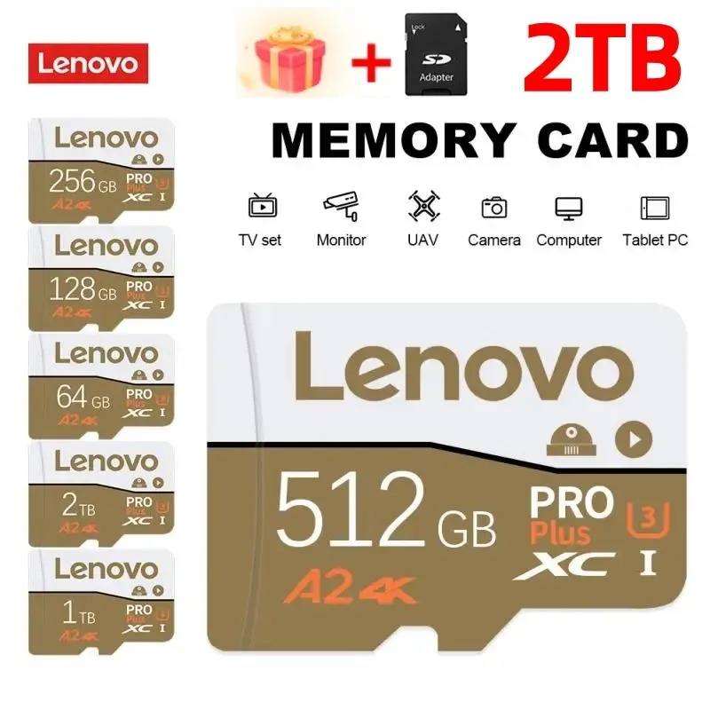 Lenovo Class10 Memory Card 1TB 2TB High Speed Micro TF SD Card 512GB 256GB SD Card V30 U3 TF Card For Nintendo Switch Ps4 Games