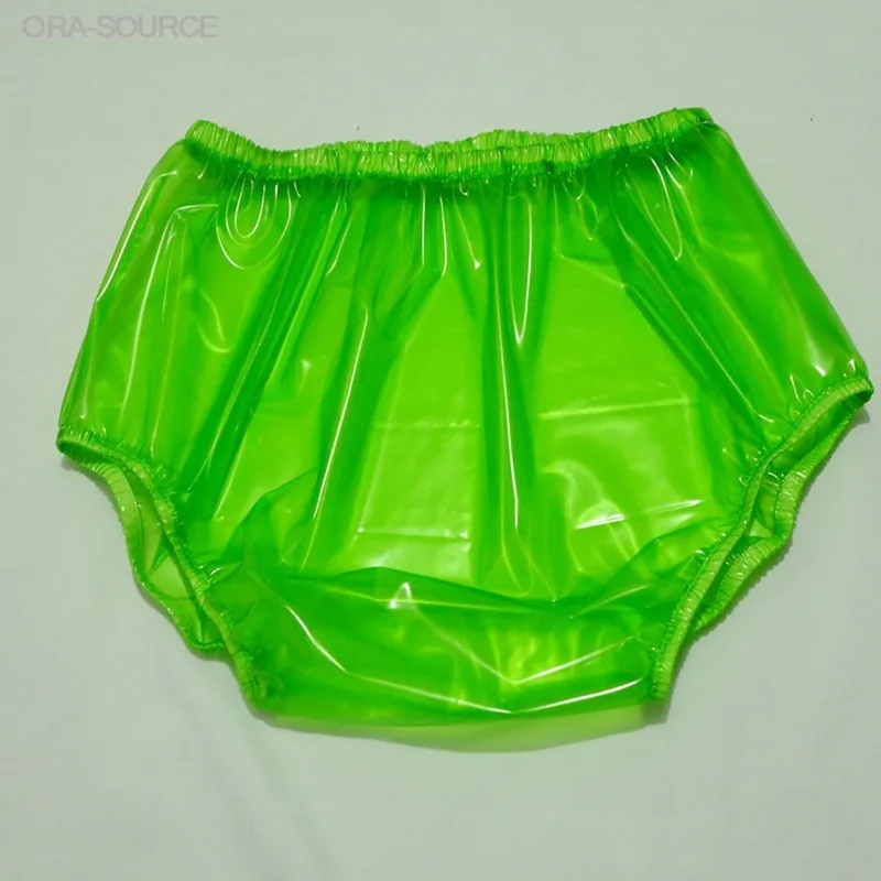 PVC Triangle Panties High Waist Loose Plus Size Waterproof Urine Proof Rafting Use Fetish Plastic Comfortable Underwear Briefs