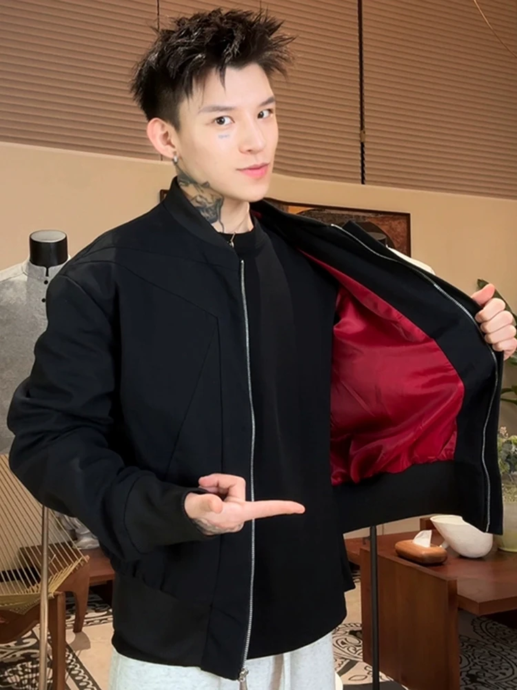 

Мужская куртка Cleanfit: черно-красная, с хлопковой подкладкой, короткий рукав, осенняя, модная, спортивная, для игр с мячом, в американском стиле