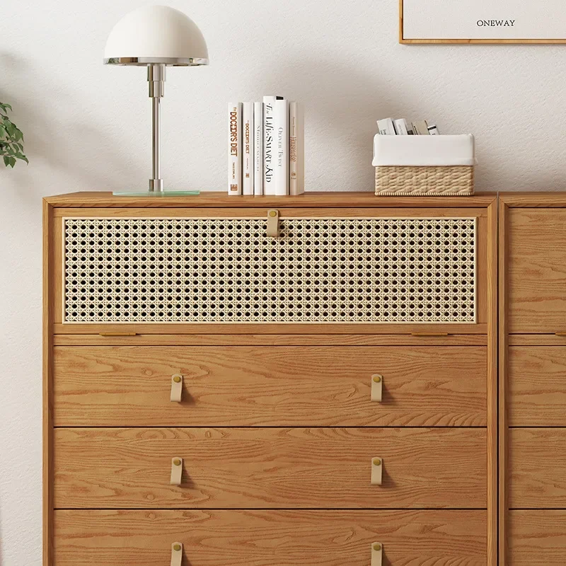 Nordic Wabi-Sabi Solid Wood Four-Drawer Cabinet Side Storage Ash Wood Modern Simple Light Luxury Furniture