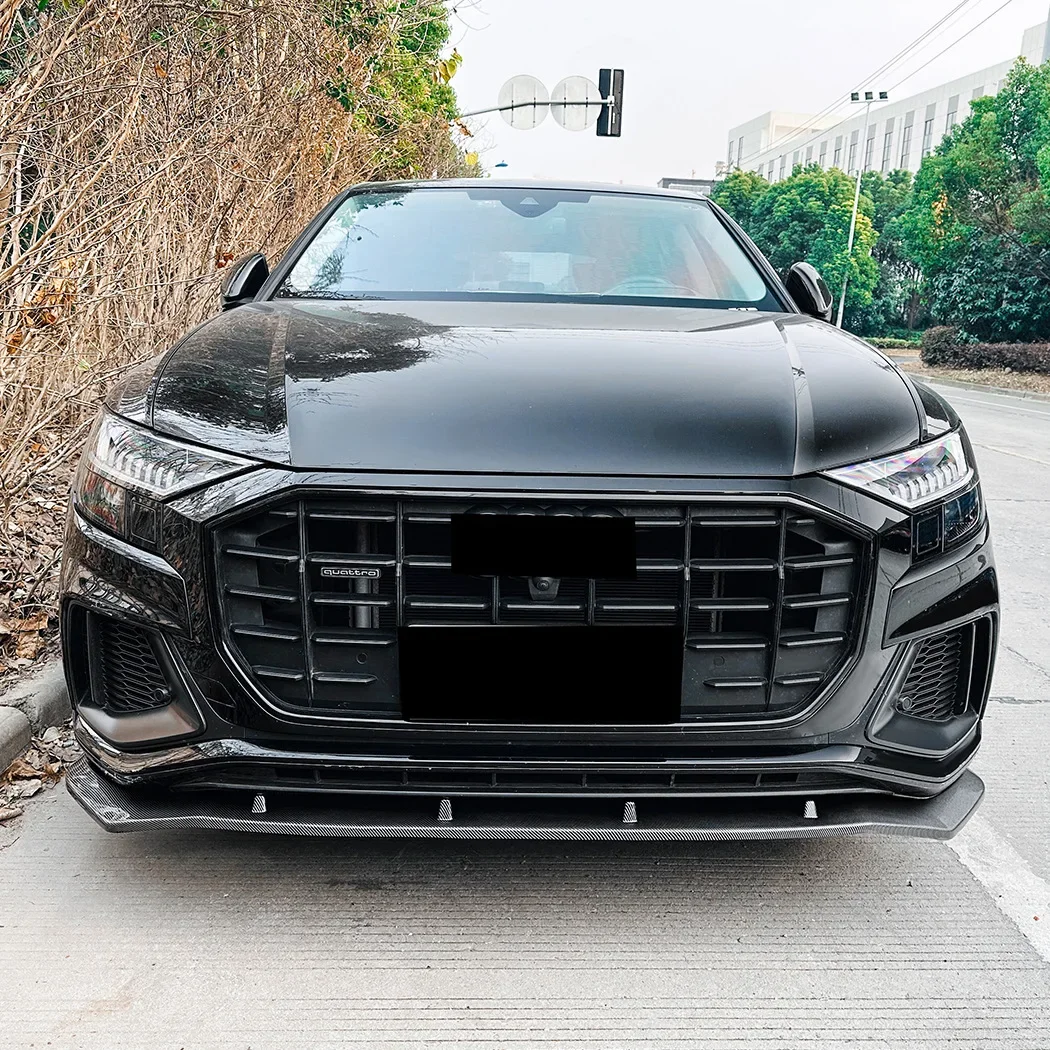 

For Audi Q8 SQ8 Sline 2019-2023 car front bumper splitter lip chin spoiler body kit protector guard exterior accessories