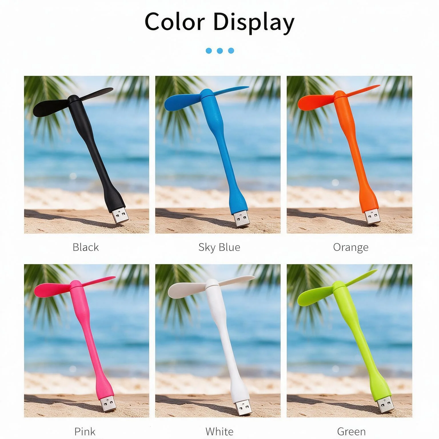 USB Mini Phone Fan, Portable Electric Fan for Student Dorm, Bed, Power Bank, Outdoor Use, 6 Color Options