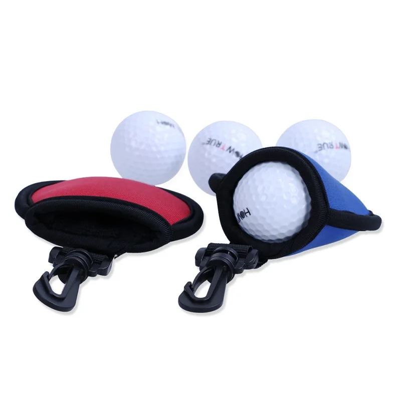 HOW TRUE Golf Ball Cleaner Pouch with Clip Portable Golf Pocket Ball Washer Pouch Combo