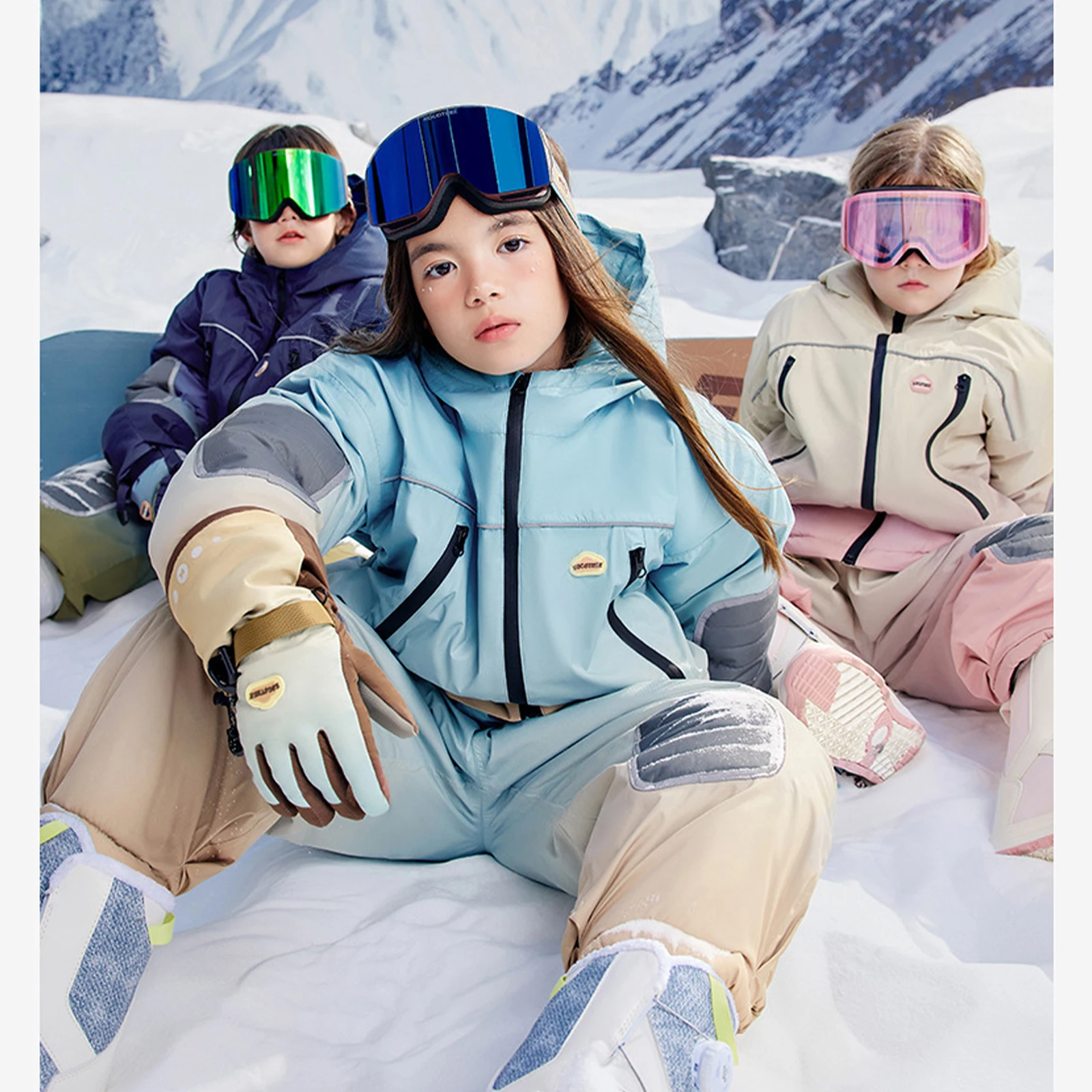 

Kids Skiing Suit Waterproof Breathable Thermal Snowsuit for Boys And Girls Winter Outdoor Snowboard Clothes