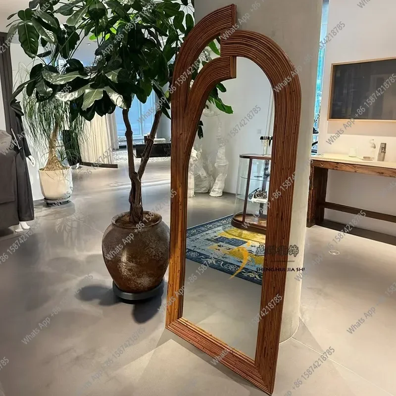 

J Floor-to-ceiling Full-length Mirror Household Wall-mounted Special-shaped Full-length Mirror Medieval Creative Fitting Mirror