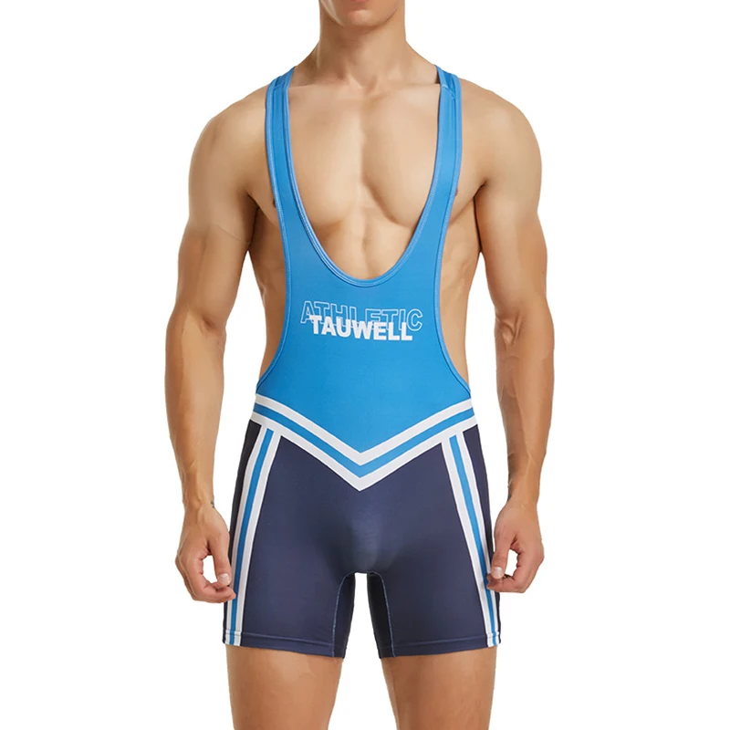 2XL Men Undershirts Leotard Casual Wrestling Singlet Workout Gym Bodysuits Seamless Slip Underwear Jumpsuits Fitness One-piece