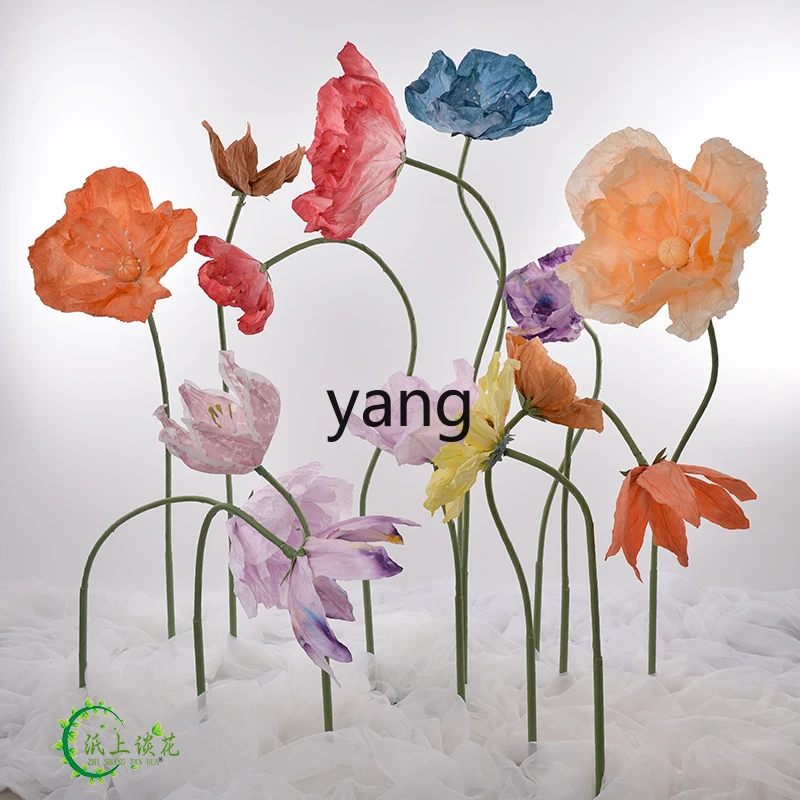 CX Large Handmade Three-Dimensional Paper Flower Rose Finished Wedding Ceremony Studio Shopping Window Decoration