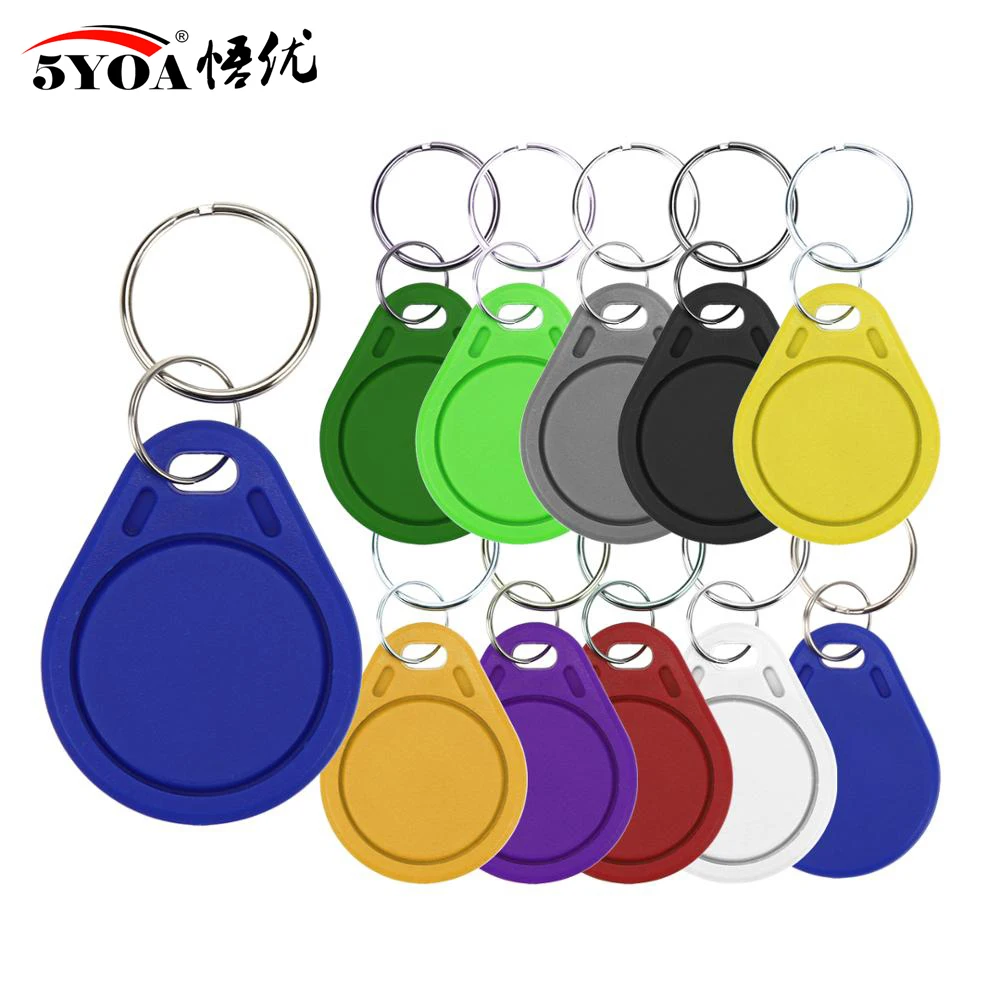 5YOA 5/10 STKS RFID Toegangscontrole Kloon Badge NFC Smart Chip 0 Blok Herschrijfbare Kopie Sleutelhanger 13.56 MHZ 1 K S50 Duplicator Kopie Tag