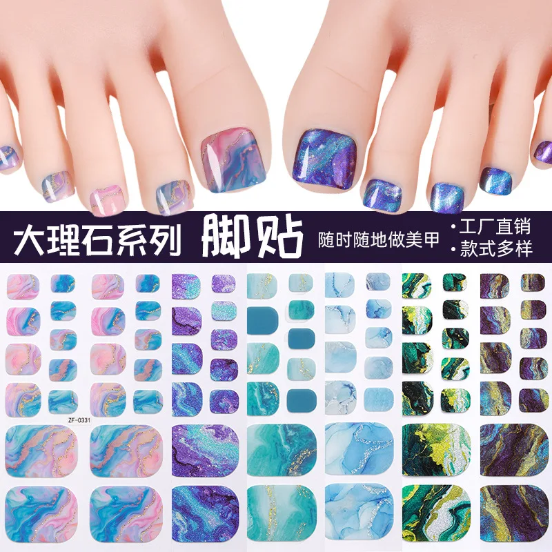 

Waterproof toenail toenail sticker imitation diamond manicure sticker marble pattern smudge wear foot sticker cross-border whole