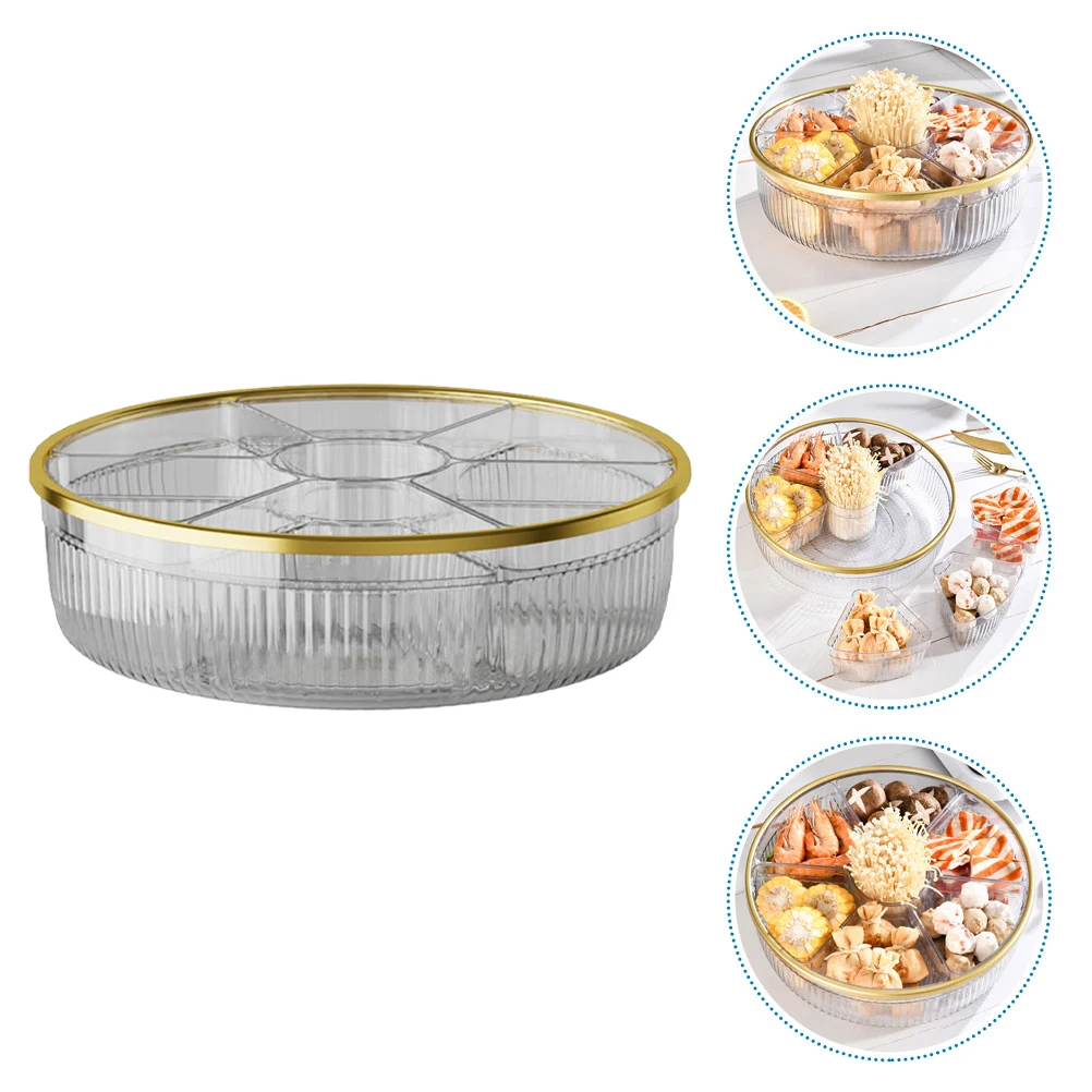 

Rotary Detachable Vegetable Plate Fruit Serving Tray Hot Pot Food Holder Smooth Storage Dish Household Kitchen Decorative
