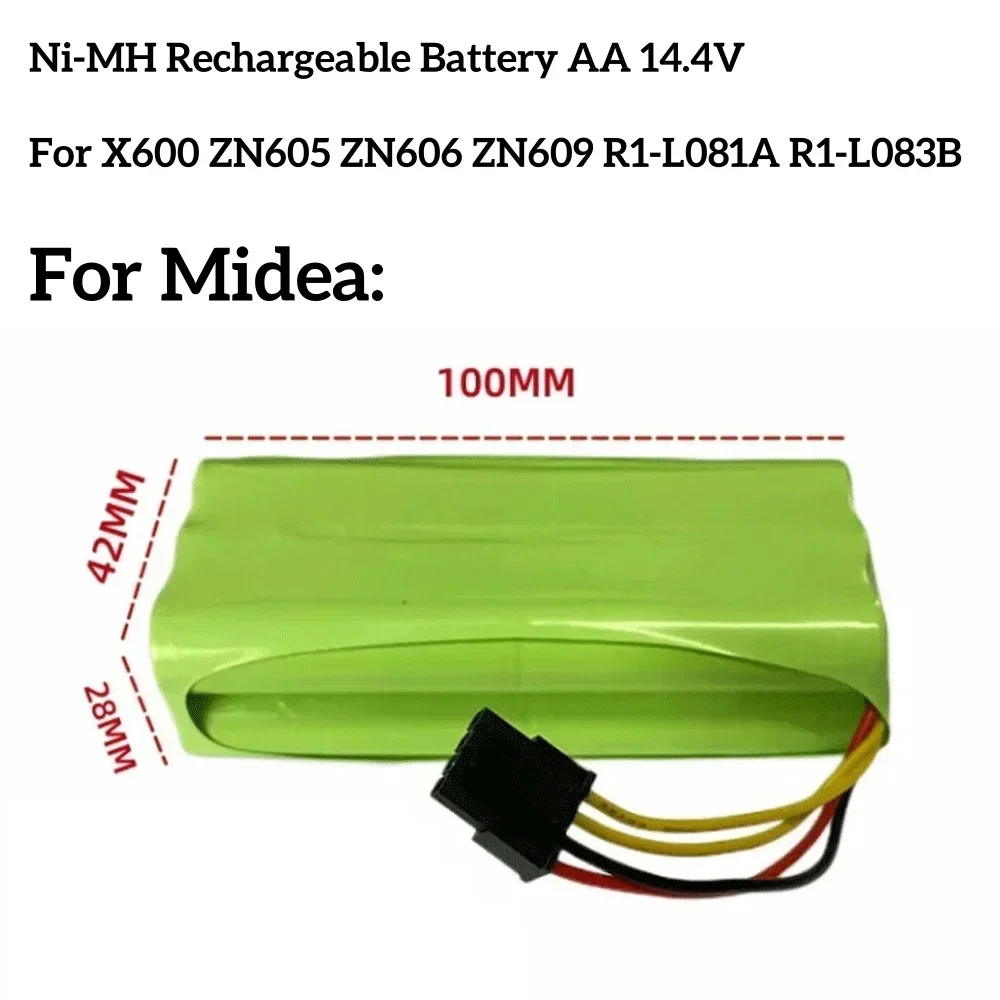 14,4 V Staubsauger-Roboter-Akku VCR03W NI-MH AA passend für Midea VCR03W VCR03 Akku Redmond RV-R300 BBK BV3521 RV-R310