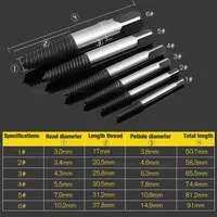 C2 5/6Pcs Cordless Metal Drill Broken Screwdriver Extractor Drill Bit Set Carbon Steel Double Side Screw Pull Center Bits Tool